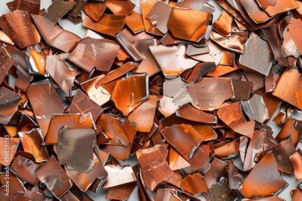 Fototapeta Rustic Texture: A Collection of Rough, Chipped Paint Chips in Shades of Brown and Orange