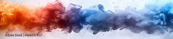 Fototapeta 4 red and blue paint explosions on a white background, PNG file in the style of graphic design