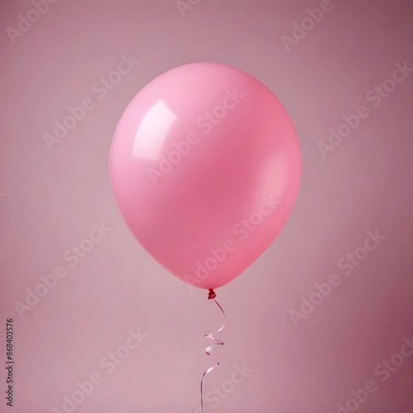 Obraz Close up isolated pink party balloon with copy space