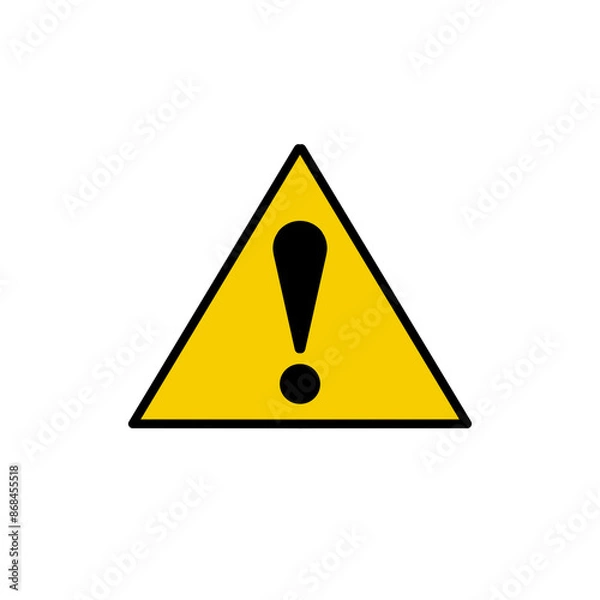 Obraz yellow warning sign on white