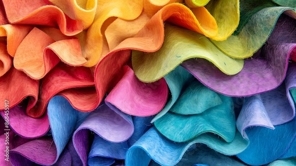 Fototapeta The soft, fuzzy texture of a felt board used for classroom displays