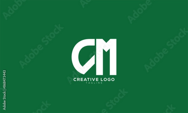 Fototapeta GM CM Abstract initial monogram letter alphabet logo design
