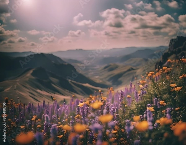 Obraz sunset in the mountains