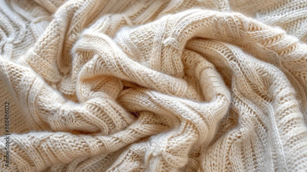 Fototapeta Knitted woolen background. Knitted wool texture. Close up.