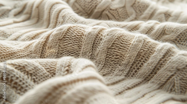 Fototapeta Knitted woolen background. Knitted wool texture. Close up.