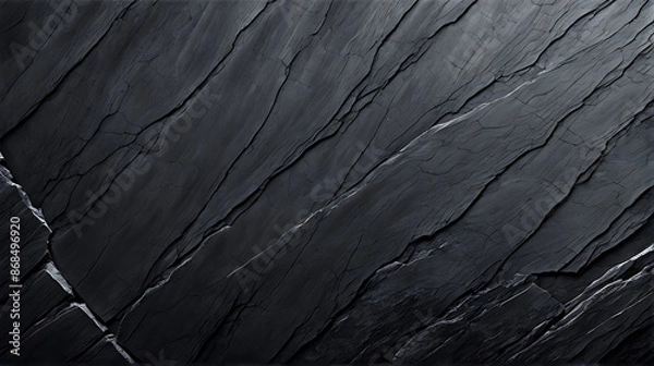 Fototapeta  Dark grey black slate texture background. Black stone texture. Black granite slabs background 