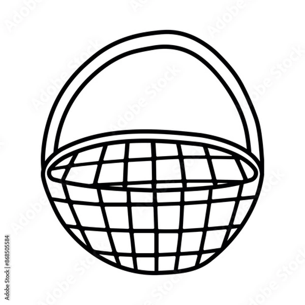 Fototapeta Wicker backet icon.