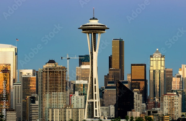 Fototapeta Seattle in the Evening with Space Needle