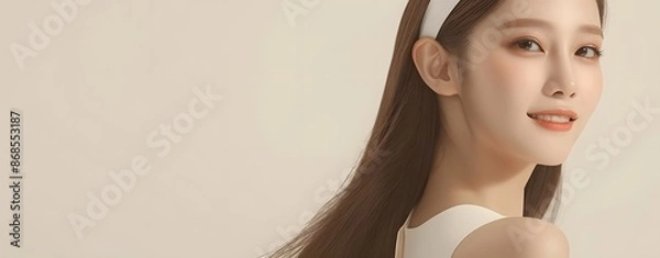 Obraz 清楚できれいな女性のお顔