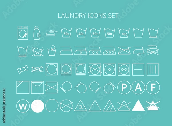 Obraz laundry icons set