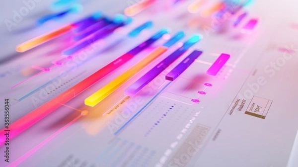 Fototapeta Abstract Colorful Geometric Shapes on White Background