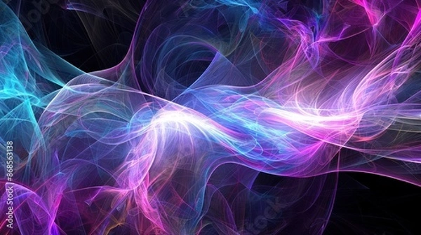 Obraz Abstract Swirling Lights in a Dark Background