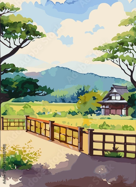 Fototapeta 日本の田舎の風景_001