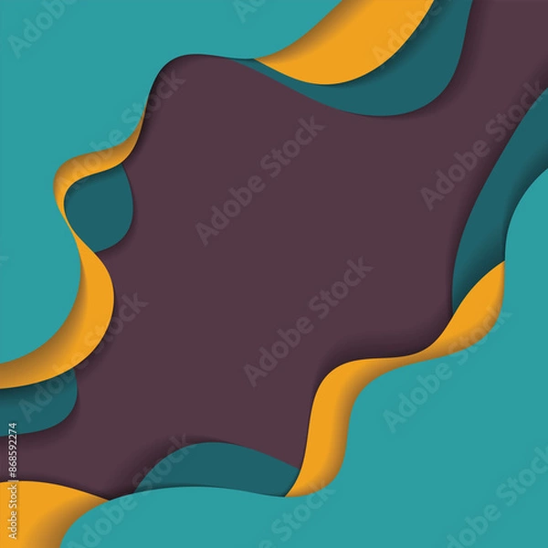 Fototapeta Abstract fluid background wavy overlap with shadow
