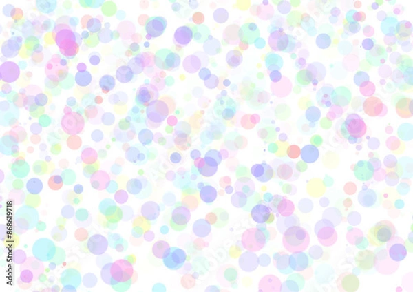 Fototapeta White abstract background decorated with circles of various colors and sizes is used for product design. Packaging and website banners.