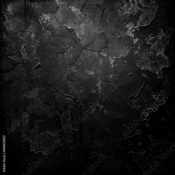 Fototapeta A dark grunge background texture for design, featuring rough and worn textures with subtle hints of light in the corners. It's perfect as an overlay or for creating urbanstyle designs. The black color