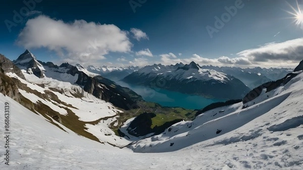Fototapeta snow covered mountains