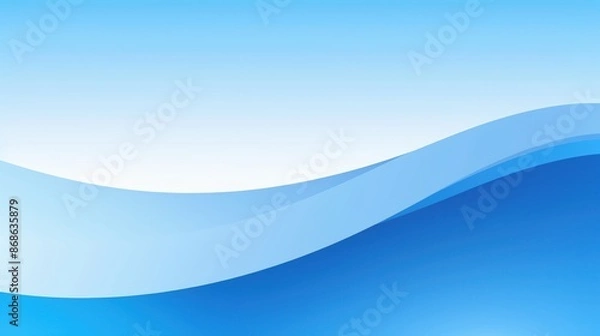 Fototapeta Abstract blue wave background with smooth gradient effects, perfect for websites, presentations, and graphic design projects.