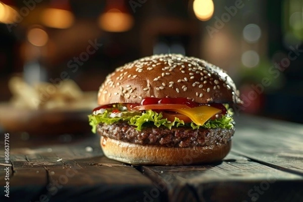 Fototapeta Burger Realistic photography
