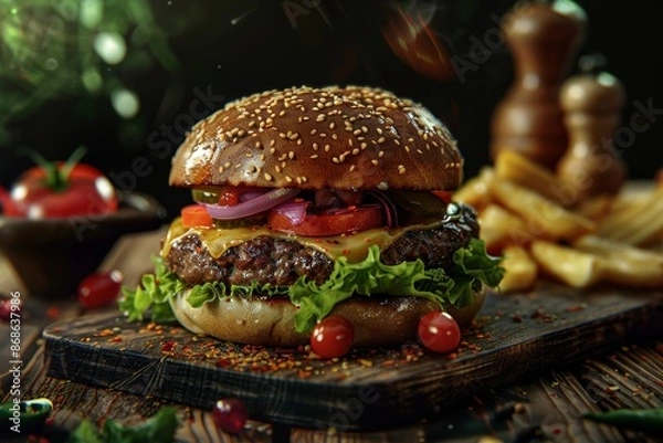 Fototapeta Burger Realistic photography