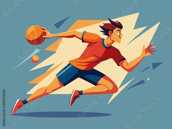 Obraz A dodgeball player dodging the ball