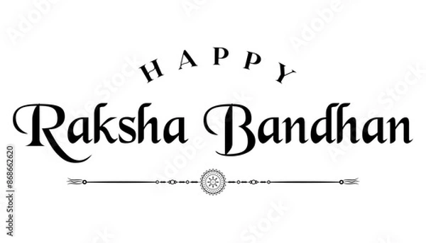 Fototapeta Happy Raksha Bandhan lettering vector illustration.
