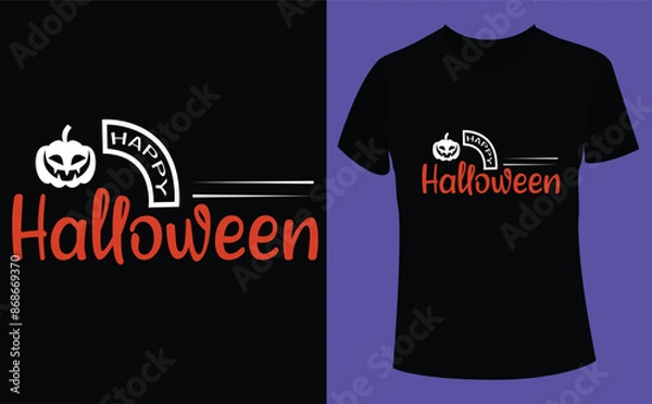 Fototapeta Happy Halloween time design, Halloween Tshirt Pumpkin Patch Cutie, Scary Halloween T-shirt design EPS file, t-shirt design template