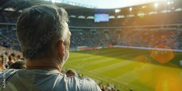 Fototapeta A man displays an extra six minutes during the football game.