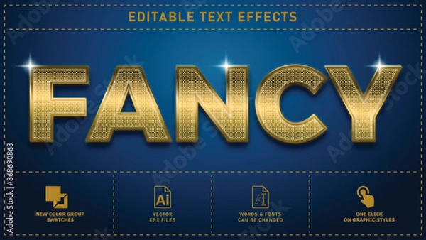 Fototapeta Fancy editable text effects. Vector eps files.