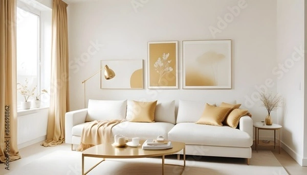 Fototapeta Photo interior modern design room 3d illustration