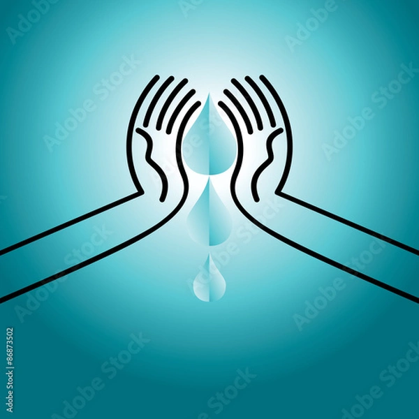 Fototapeta creative save water concept vector illustration 