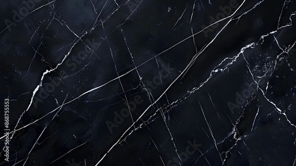 Fototapeta Black porcelain marble texture with gold veining