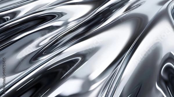 Obraz Sleek and polished chrome texture reflecting light