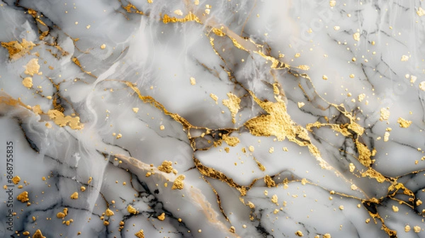 Obraz White porcelain marble textures with gold veining