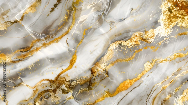 Obraz White porcelain marble textures with gold veining