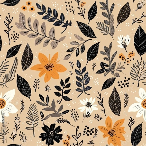 Fototapeta abstract seamless floral pattern