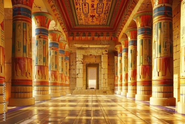 Fototapeta Long Hallway with Columns