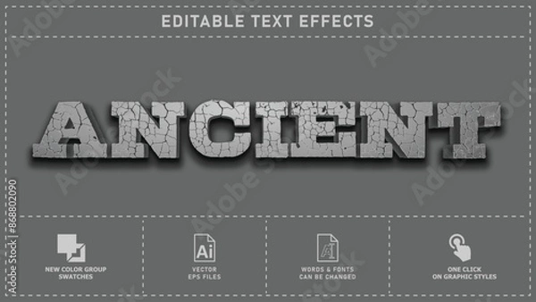Fototapeta Ancient editable text effects. Vector eps files.