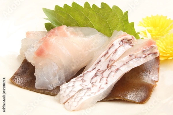 Obraz 鯛　刺身　昆布締め
