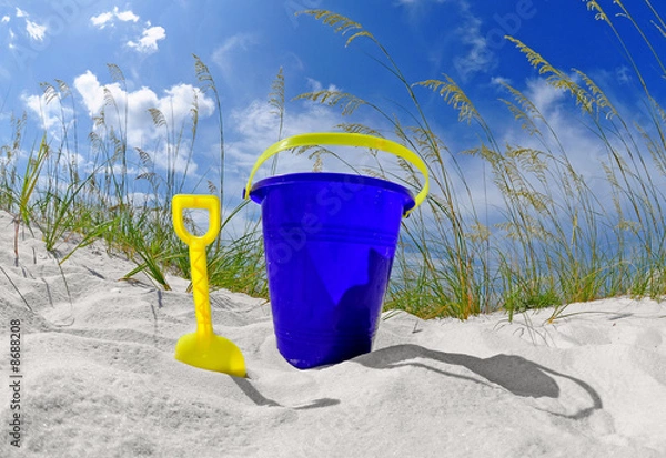 Obraz Beach bucket on sand dune