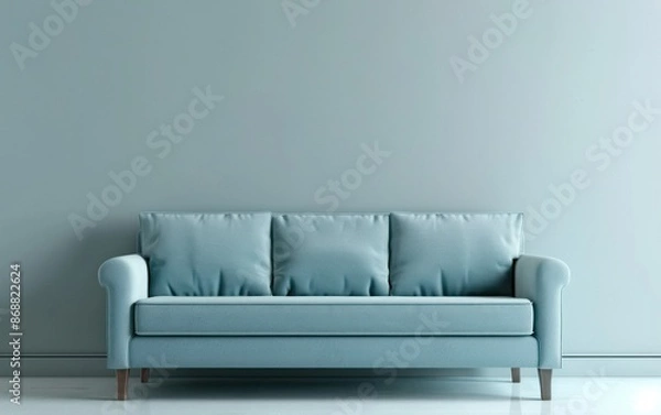 Obraz Modern Blue Sofa On Textured Wall