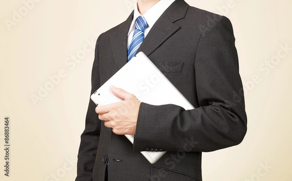 Fototapeta ビジネス　ボディパーツ　タブレット持ち