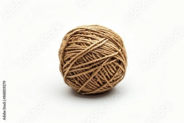 Fototapeta A single ball of twine placed on a white surface, perfect for illustration or design purposes