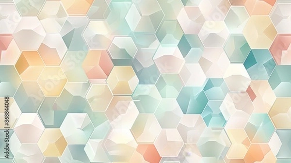 Fototapeta Abstract Hexagon Pattern in Soft Pastel Colors
