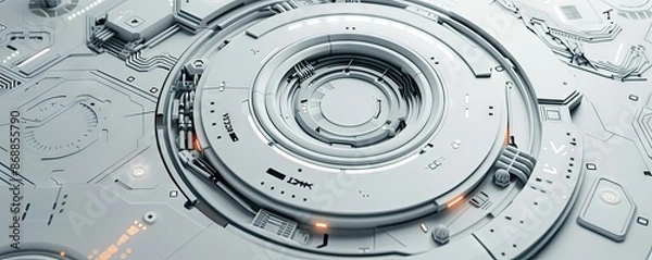 Fototapeta Futuristic Circular Technology Panel