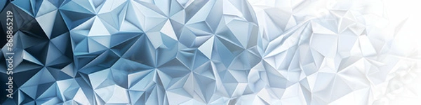 Obraz Abstract geometric polygonal background with shades of blue and white, creating a modern and dynamic design perfect for tech and design projects.