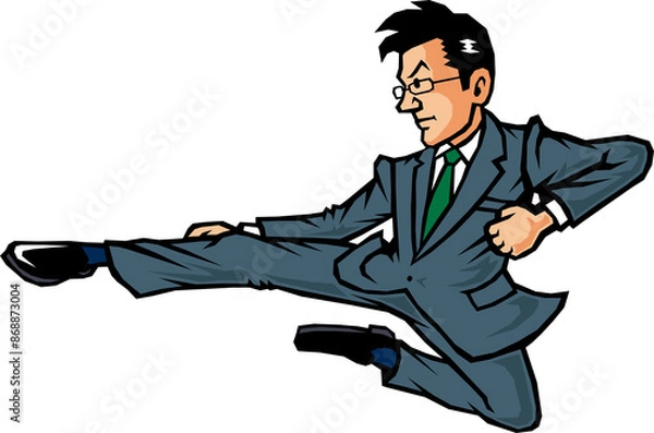 Obraz businessman kicking