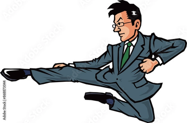 Obraz businessman kicking