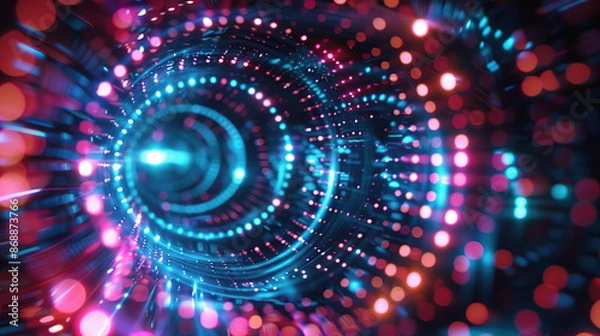 Fototapeta Abstract concepts of technological particles