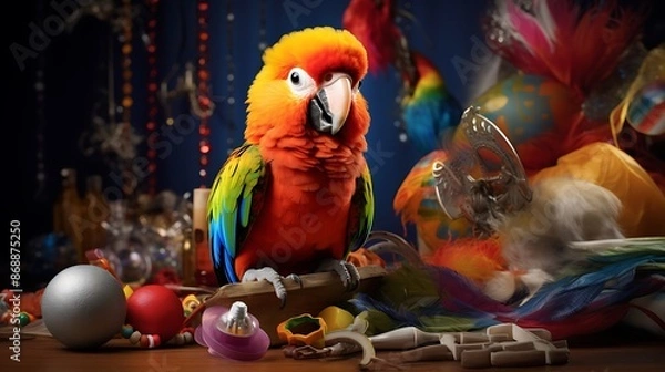 Fototapeta parrot on a branch
